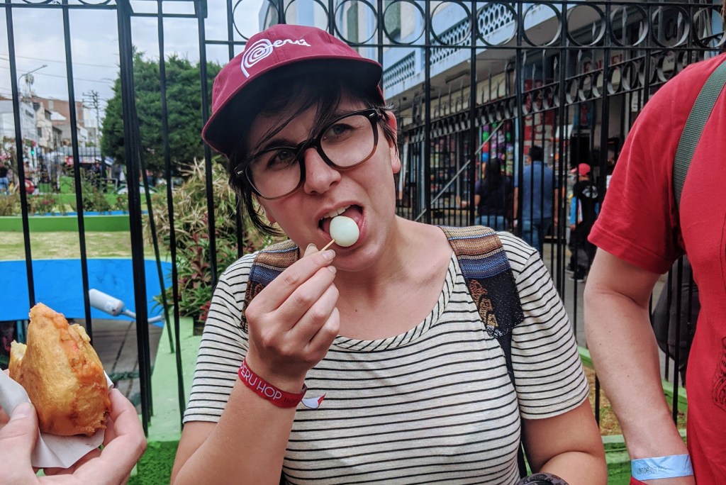 I eat a very small egg on a toothpick